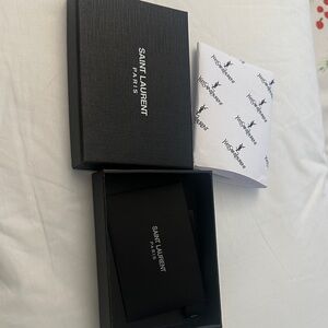 Saint Laurent Black Leather Card Case